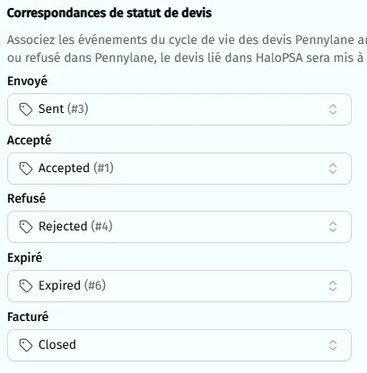 Statuts des devis