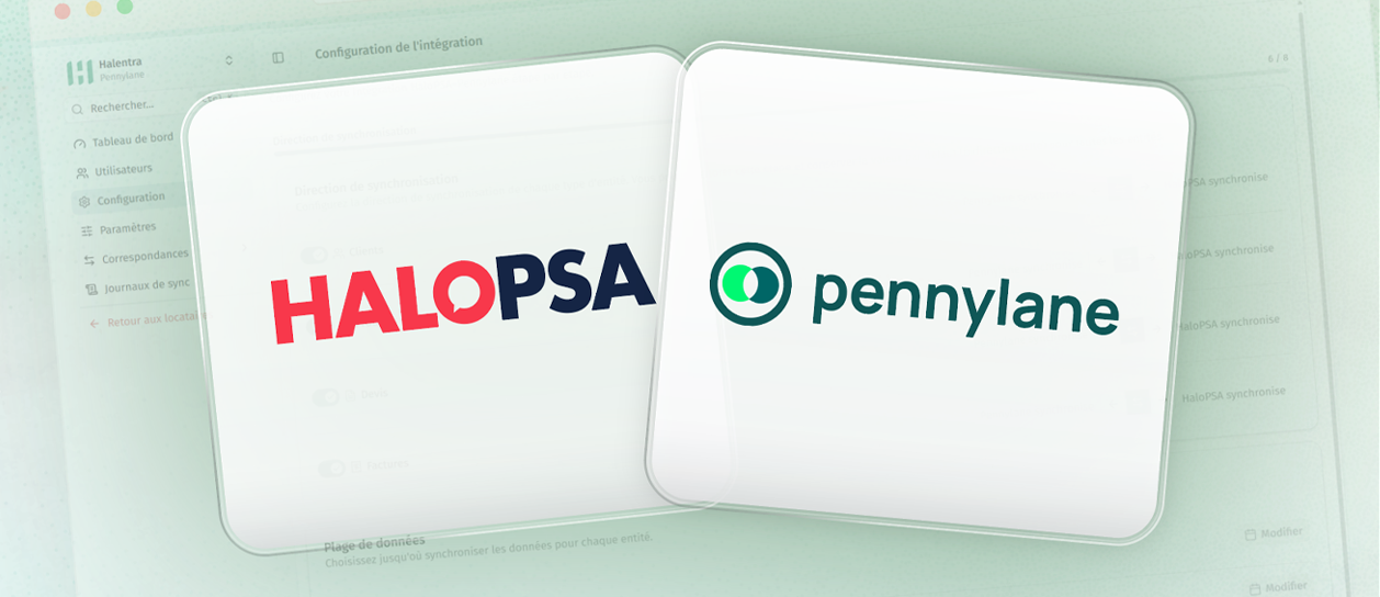 Intégration HaloPSA × Pennylane by Halentra
