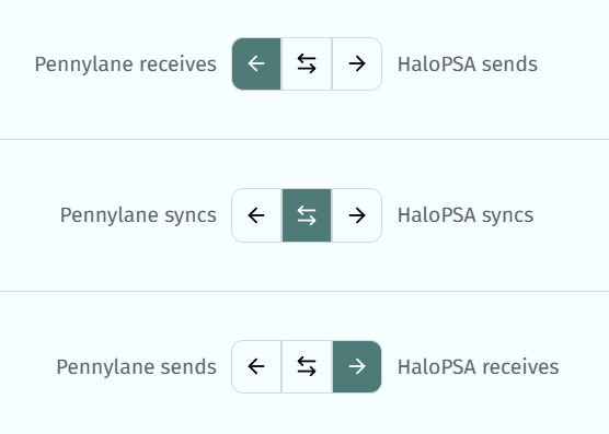 Sync Direction Settings