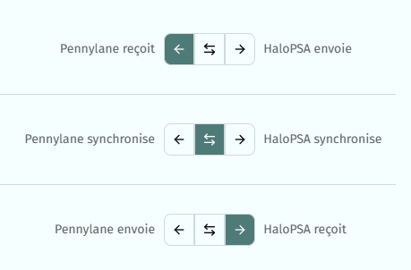 Sync Direction Settings